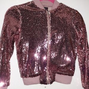 Girls Pink Sequins Jacket